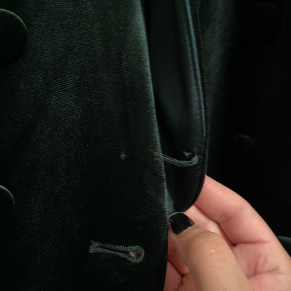 Velvet double breasted shawl collar blazer - Picture 2 of 5